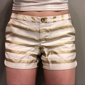 Lilly Pulitzer gold stripped shorts